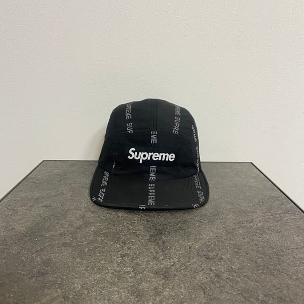 (OS) 슈프림 박스로고 캠프캡 모자 리플렉티브 로고 블랙