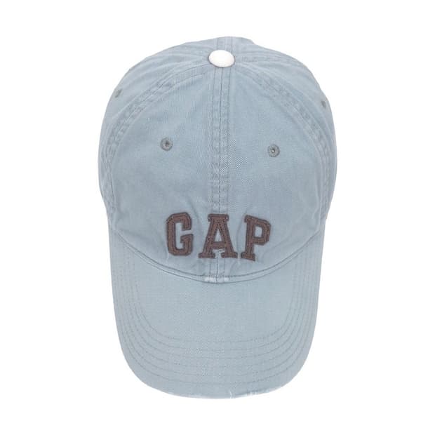 GAP 워시드 블루 로고 자수 볼캡