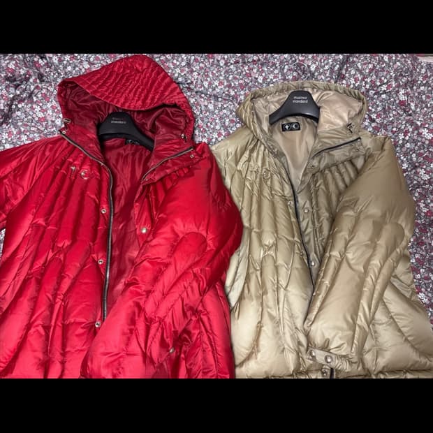 떠그 클럽 케이블 패딩 레드