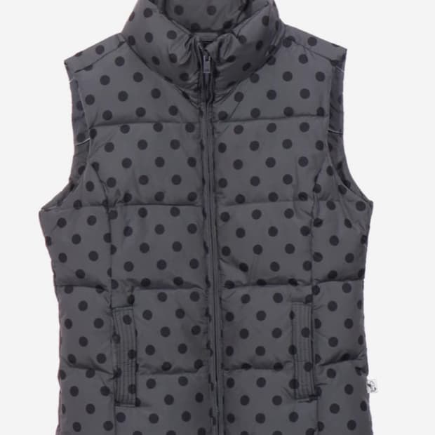 빈티지 후아유 땡땡이 조끼 패딩