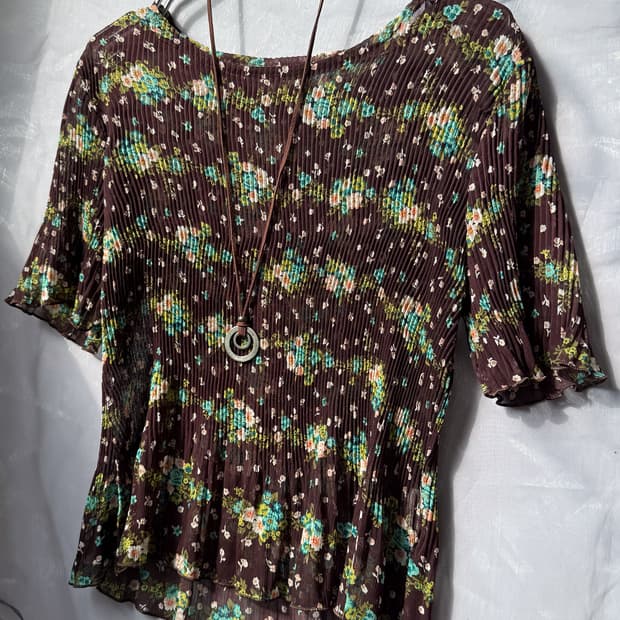 Floral Pleated Blouse 0128