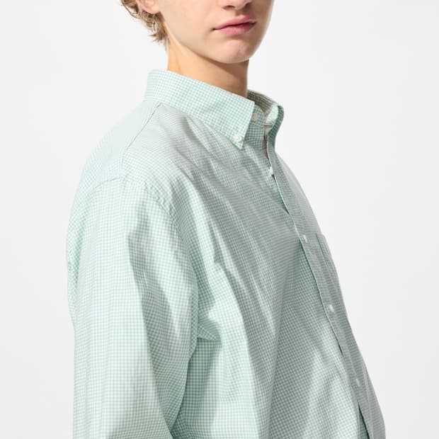 [M] 유니클로 브로드클로스셔츠 체크 긴팔