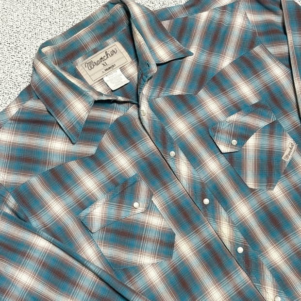 XL)90s Wrangler 랭글러 빈티지 웨스턴 체크 셔츠