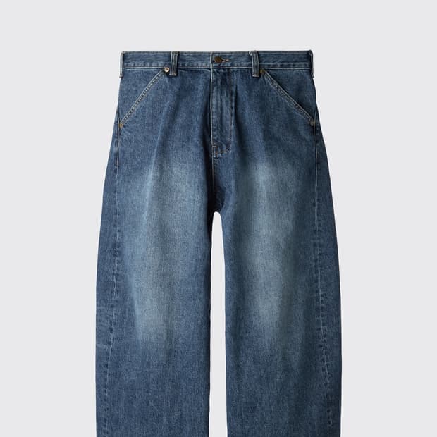 해칭룸 와이드 커브드진 워시드 블루