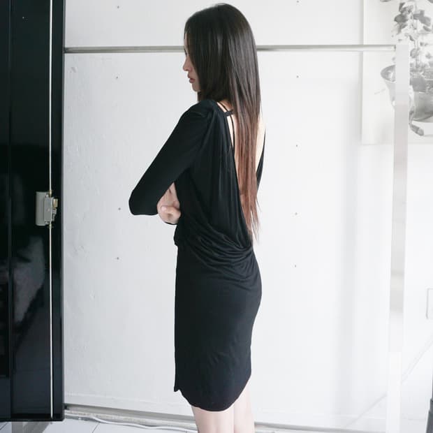 HELMUT LANG draped backless jersey dress