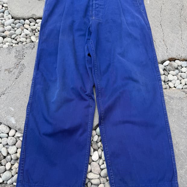 1970s FRIENDSHIP FADED NAVY 프렌치워크 와이드팬츠
