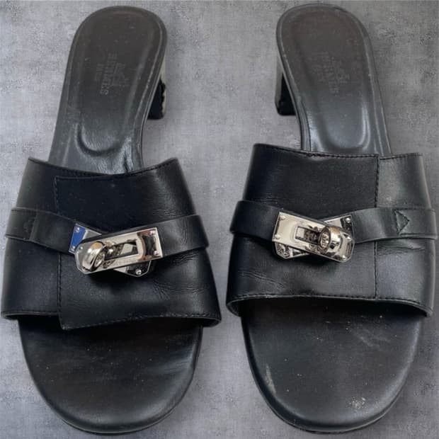 에르메스 HERMES 지지 gigi 50 켈리 버클 샌들 힐 39