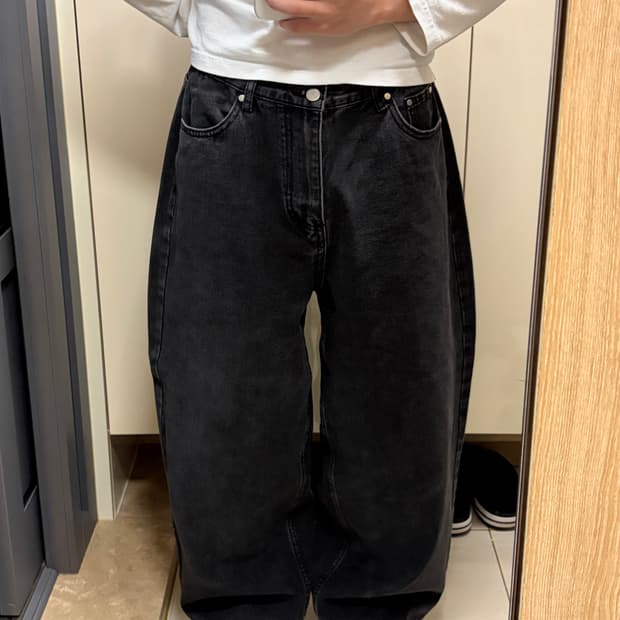 Glw 다크 그레이 와이드 팬츠