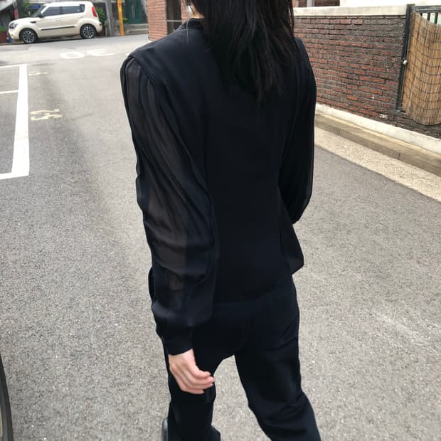 Armani See-through Sleeve Silk Shirt