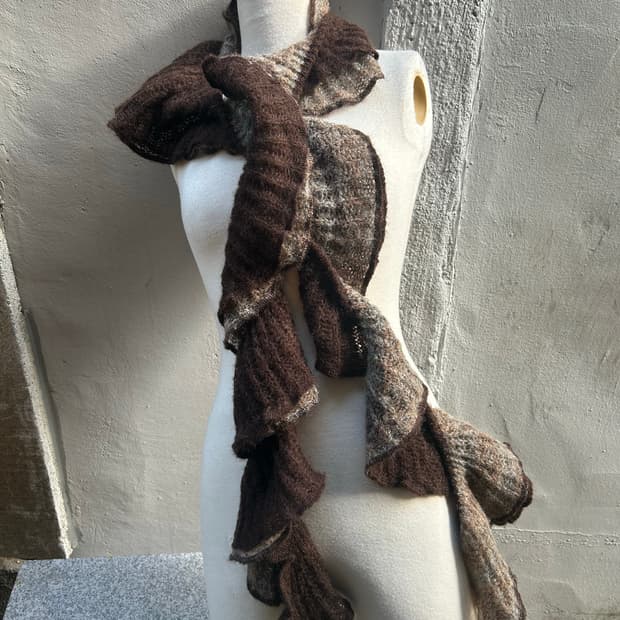 2000s 라떼갸루 모리걸 초코 트위스트 머플러