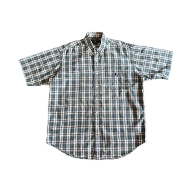 폴로 랄프로렌 버튼다운 체크 반팔셔츠