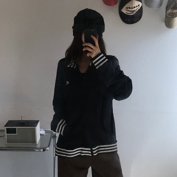 아디다스 삼선 코튼집업