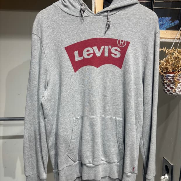 Levi’s 빈티지 레드탭 로고 그레이 후드티