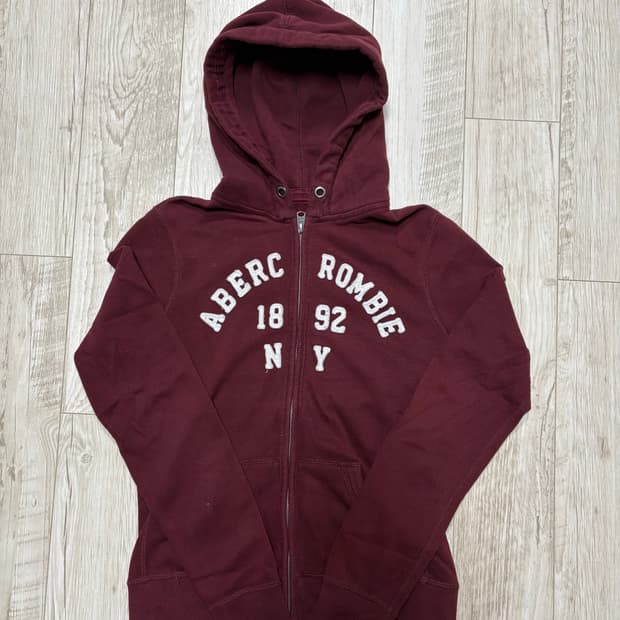 아베크롬비 딱붙핏 후드집업 버건디 m