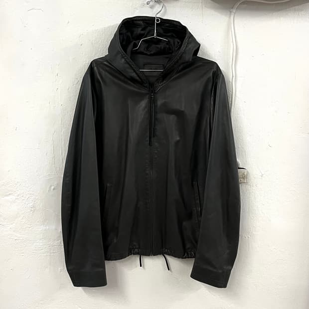 프라다 2010SS 런웨이 레더 후드 자켓