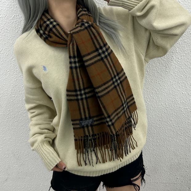 버버리 모카 노바체크 램스울 머플러