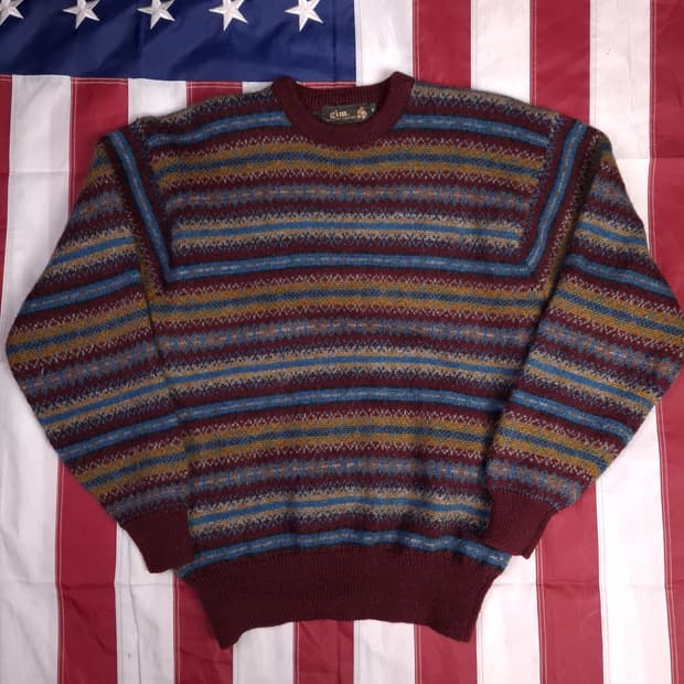90's 빈티지 gim 울 페어아일 니트