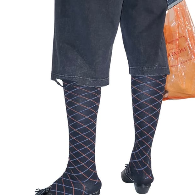 [F]퍼버즈 25fw 체크 니삭스 양말/네이비