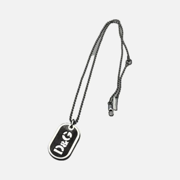 돌체앤가바나 도그태그 실버 이중팬던트 목걸이