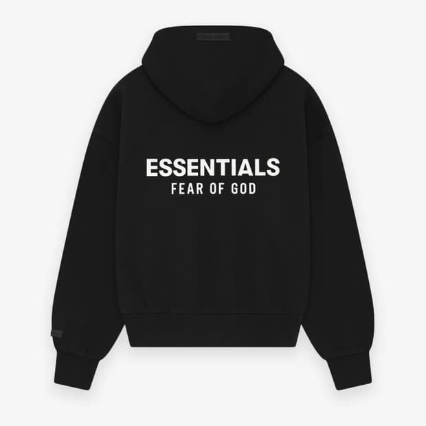 25SS 에센셜 클래식 풀 집업 후드 제트 블랙