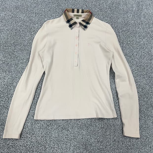 버버리 카라체크 PK긴팔티셔츠