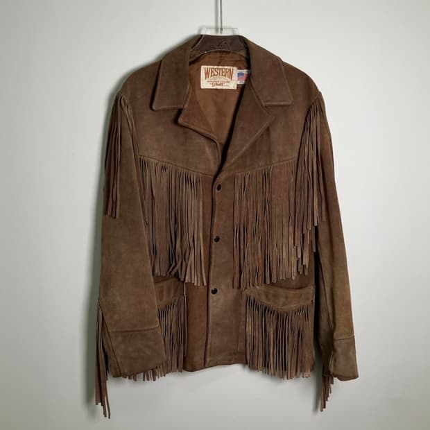 80's Schott 쇼트 웨스턴 프린지 스웨이드 자켓 38