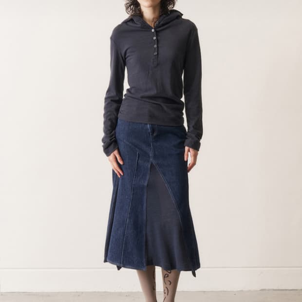 오들리워크샵 hooded henley tee, washed (새상품)