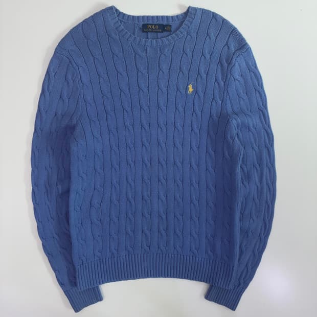 Polo  폴로 랄프로렌 신형 블루 케이블 코튼 니트