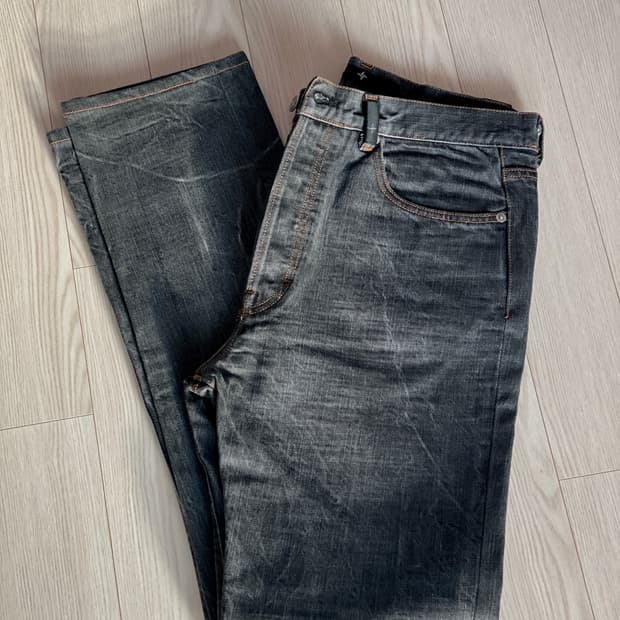  스톤아일랜드 다크그레이 스톤 워싱가공 진팬츠 레귤러 핏 31~32 사이