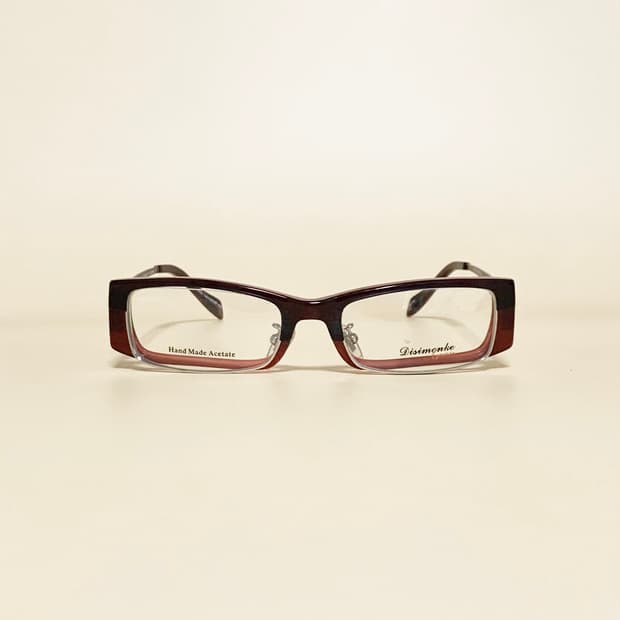 881 데드스탁 메탈 슬림 직사각 브라운 버건디 투톤 아세테이트 빈티지 