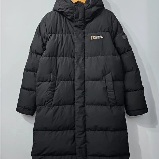 내셔널지오그래픽 롱패딩 블랙 100