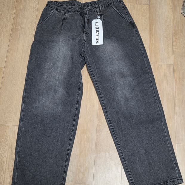 디미트리블랙 ASI 에센셜 원턱 와이드 데님 팬츠_그레이