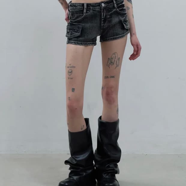 오디너리 홀리데이 빈티지 워싱 데님 쇼츠 s 새상품