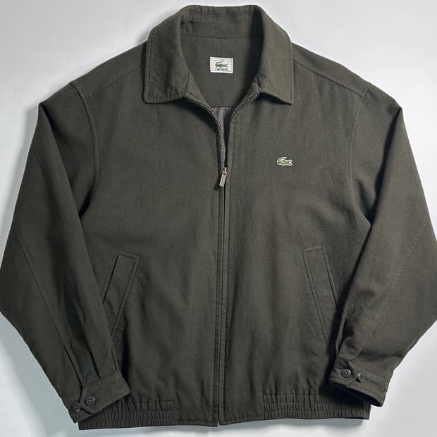 라코스테 카키 울 블루종 자켓