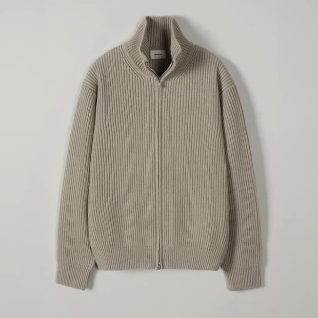 (3) 인더로우 로이 풀집업 니트 베이지멜란지