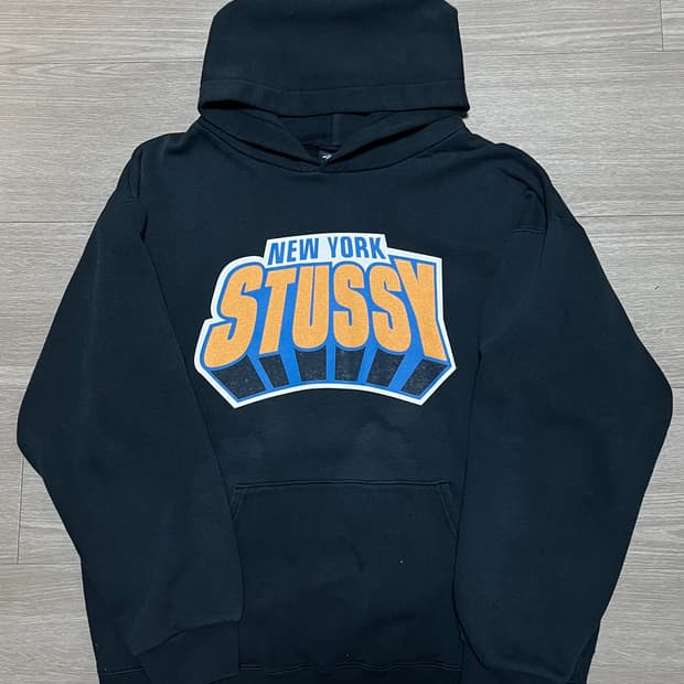 90‘s 올드 빈티지 스투시 뉴욕 닉스 패러디 후드티