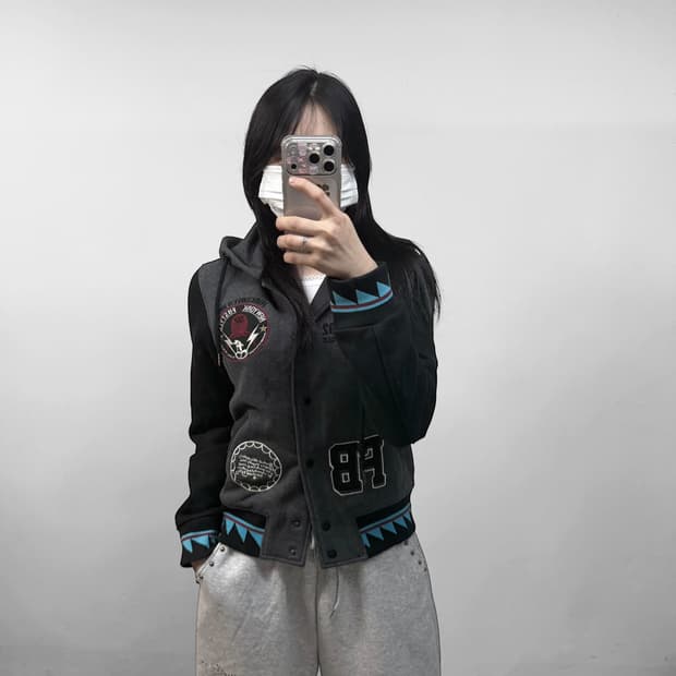 후부 Fubu 패치 스타디움 후드 자켓