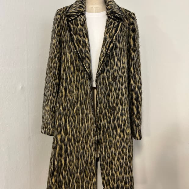 앤클라인 빈티지 모헤어 블렌드 레오파드 롱코트