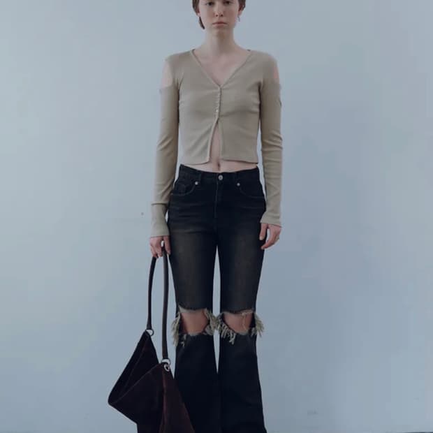 다이닛 deinet SCRATCH DAMAGE BOOTS-CUT 데님