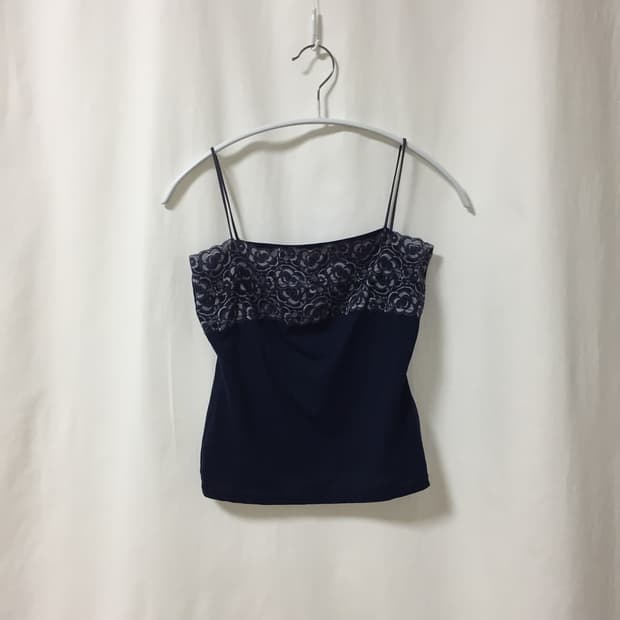 네이비 레이스 슬리브리스 Navy Lace Sleeveless