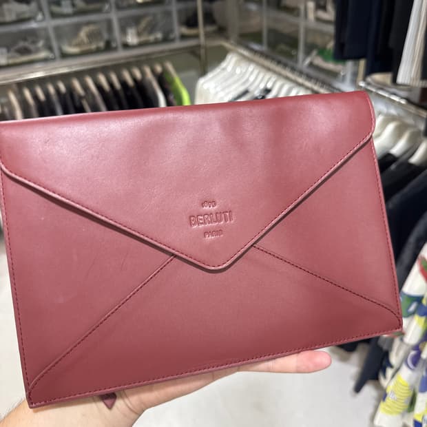 [정품] 벨루티 클래식 버건디 더블지퍼 클러치 급처
