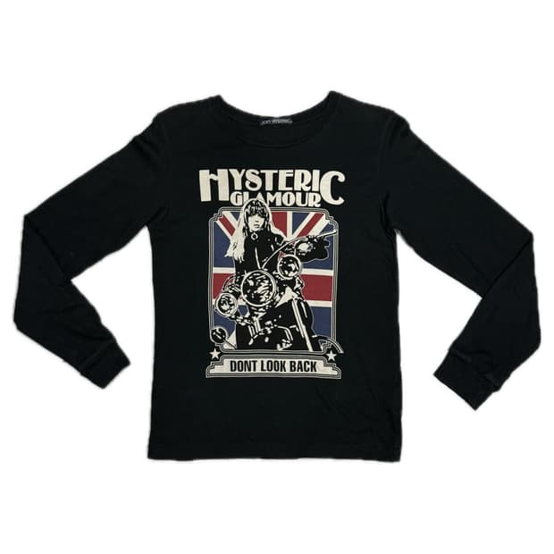 히스테릭 글래머 아카이브 바이커걸 롱슬리브 티셔츠