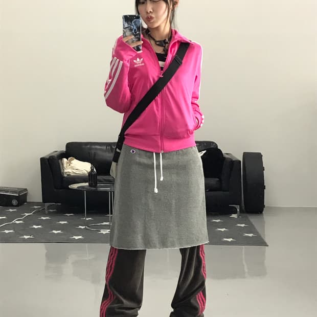 Adidas pink firebird jersey