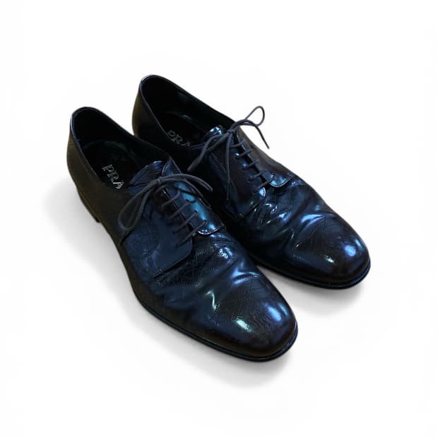 Prada round toe perforated derby