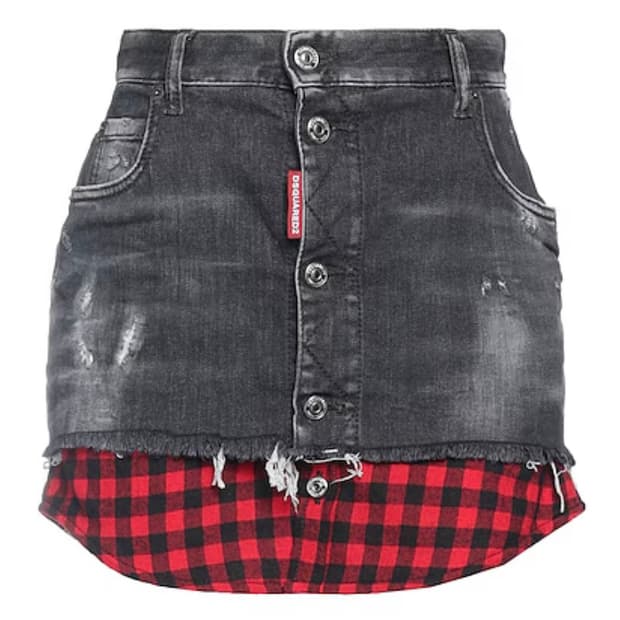 Dsquared2 디스퀘어드 셔츠 레이어드 데님 스커트