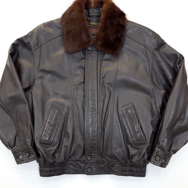 90s Ventura 양가죽 레더 봄버자켓