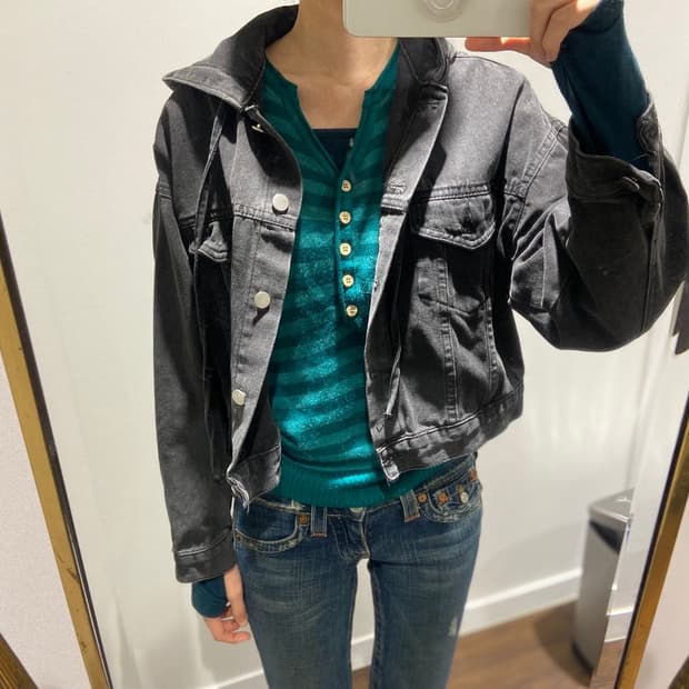 여성 흑청 자켓