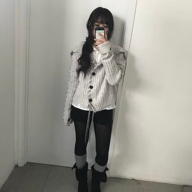 애프터먼데이 리본 타이드 가디건