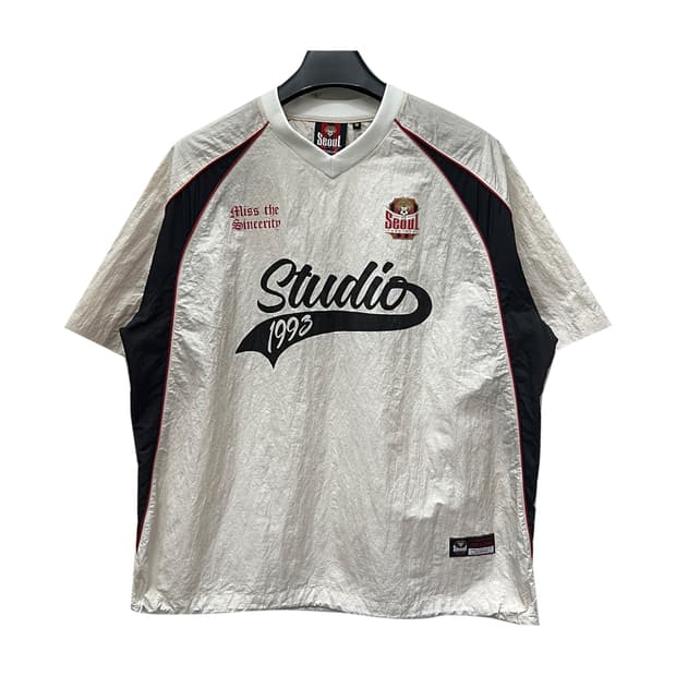 1993스튜디오 FC서울 파이핑 나일론 반팔 풀오버 M