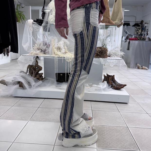 drizzle stripe bootcut jeans